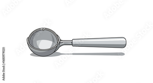 Vintage ice cream scoop isolated on white backdrop, for summertime joy