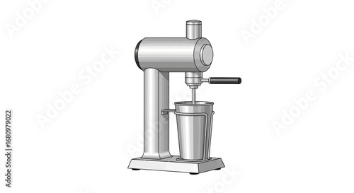 Vintage milkshake mixer isolated, rendering a timeless confectionery preparation scene