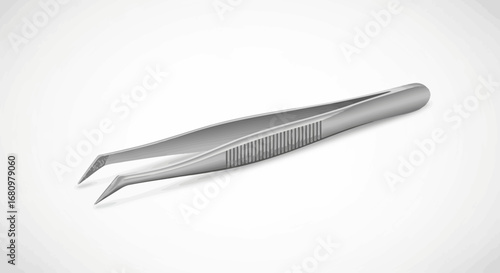 Surgical precision: Sharp metal tweezers isolated on clean background