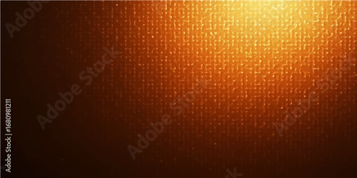Abstract orange mosaic pattern with halftone texture and bright light elements, a perfect digital backdrop for your design