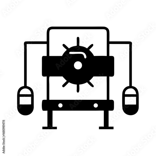 Vector art of, a graphic icon of a safe, representing security and financial protection with a modern and minimalist design