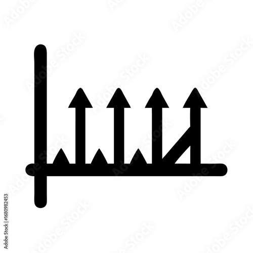 Illustration of a bar graph with arrows pointing upwards, , representing growth, success, and positive trends in business and finance