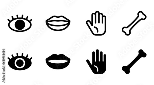 身体のパーツのアイコンイラストセット