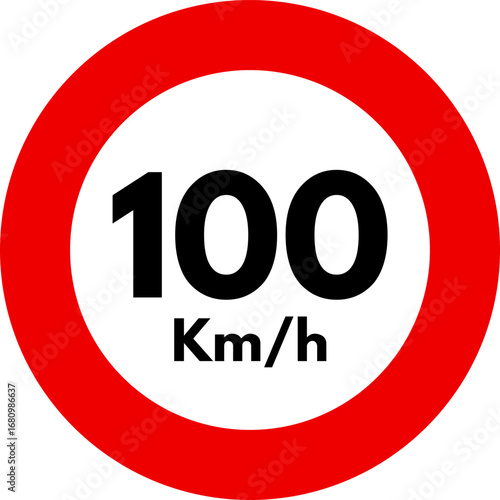 Speed Limit 100 km Sign