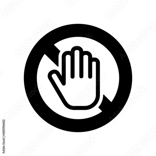 手と禁止マークのアイコンイラスト