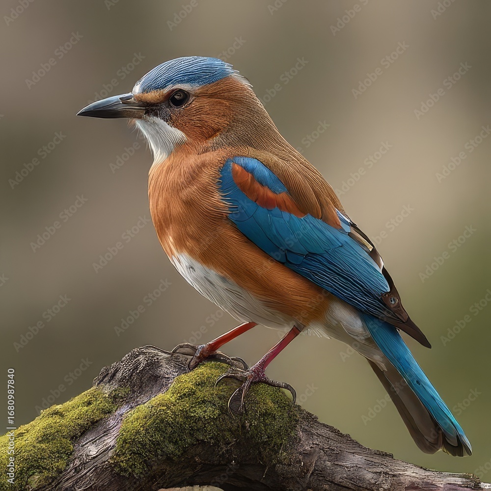 Fototapeta premium baby lilac breasted roller on the branch