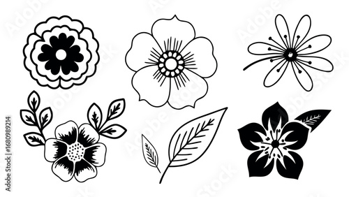 Elegant hand-drawn floral elements for stunning design projects