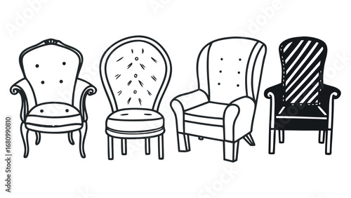 Elegant armchair collection showcasing vintage style and modern design for home decor inspiration