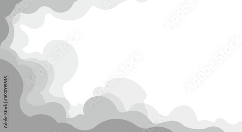 Abstract flowing organic shapes and soft gradients creating a modern and ethereal cloudy background design
