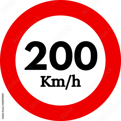 Speed Limit 200 km Sign