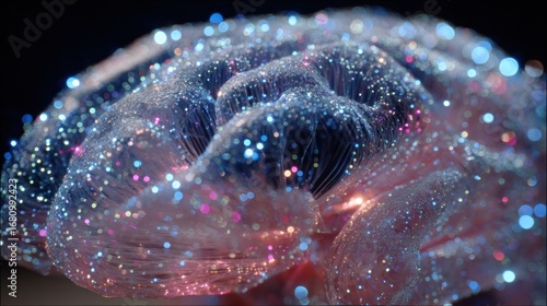 Wallpaper Mural Abstract brain made of particles and glowing strands Torontodigital.ca