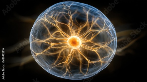 Wallpaper Mural AI as abstract energy pulses, glowing neural storm Torontodigital.ca