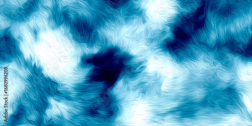 Ultra-detailed macro view of blue cotton candy against a white background, Minimalist sky image with blue background and white cloud.