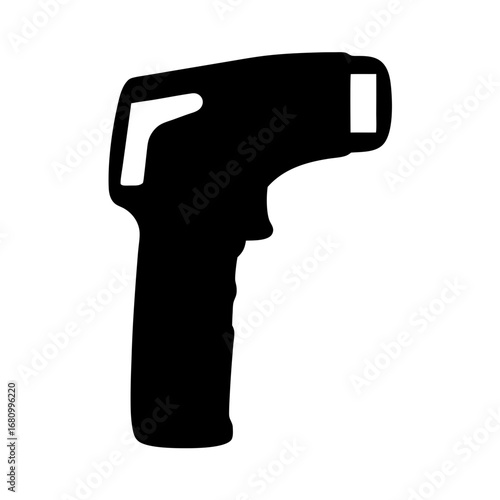 Black silhouette of a non contact infrared thermometer used for temperature measurement