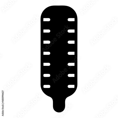 Black Silhouette Illustration of a Retro Microphone with a Simple Design