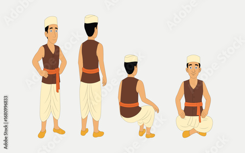 Indian man muslim cartoon character. moral stories for the best cartoon character.