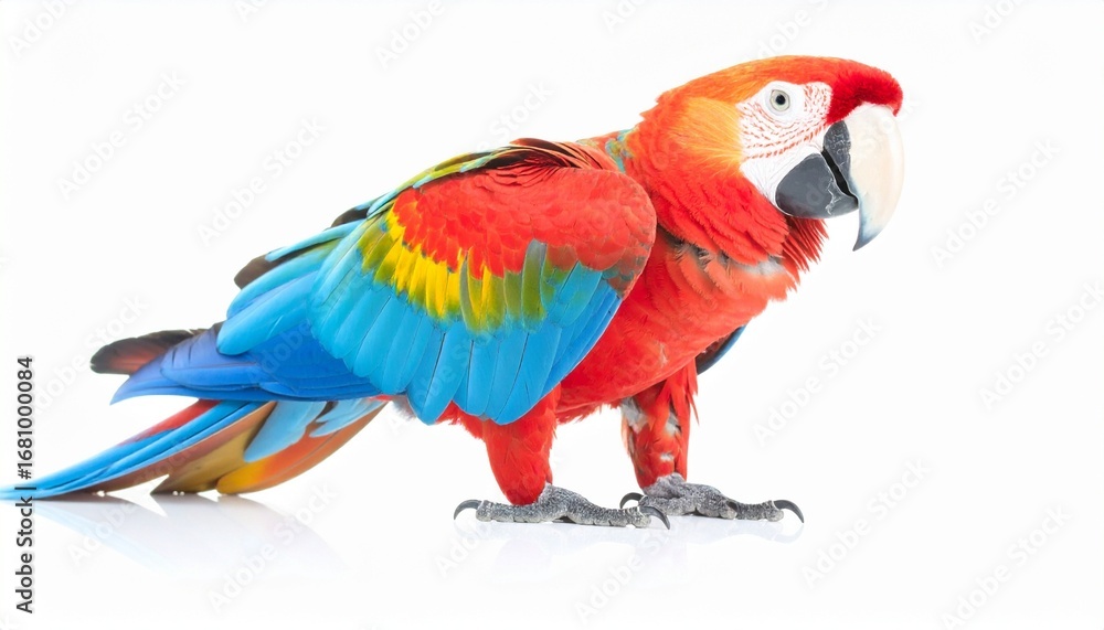 Obraz premium Colorful parrot standing on white background