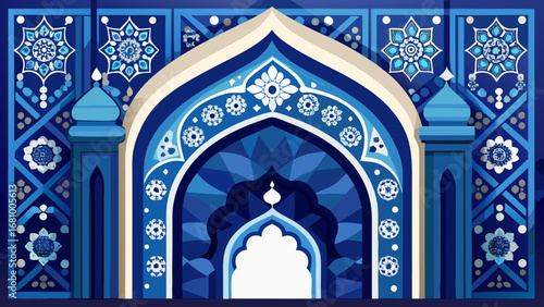 Vector art of intricate islamic design with arabesque patterns, geometric motifs, and floral ornaments, perfect for ramadan, eid, and cultural celebrations