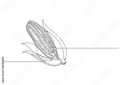 Single Line Drawing of Corn on the Cob
