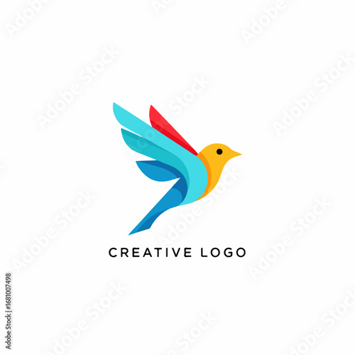 Creative flying bird logo symbolizing ambition, freedom, and visionary thinking.