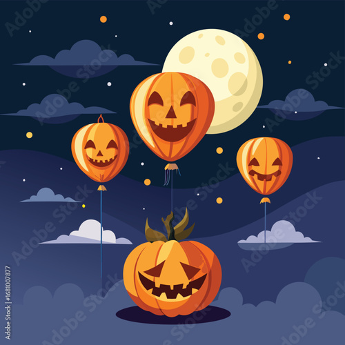 halloween background with pumpkins