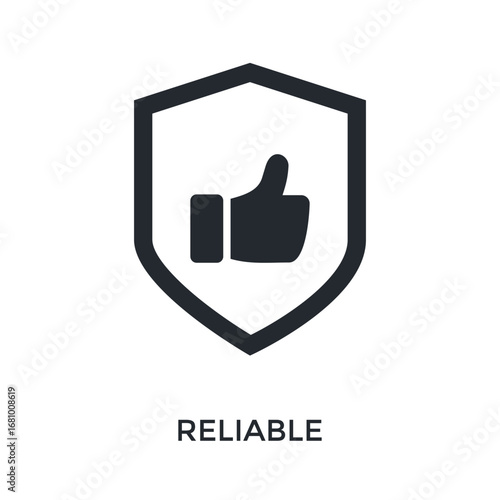 Reliable Icon Glyph Style. Vector Illustration For Graphic Design