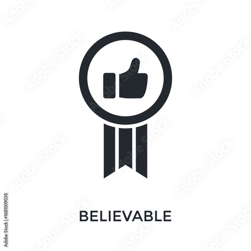 Believable Icon Glyph Style. Vector Illustration For Graphic Design