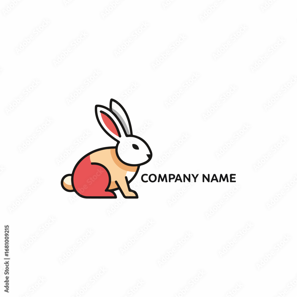 Fototapeta premium Adorable baby rabbit with soft fluffy fur sitting calmly in a beautiful spring garden.