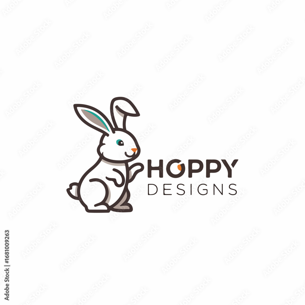 Fototapeta premium Cute rabbit sitting under a bush enjoying shade on a warm sunny afternoon in the countryside.