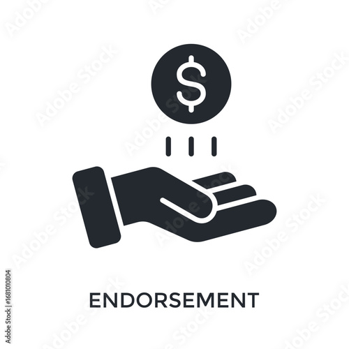 Endorsement Icon Glyph Style. Vector Illustration For Graphic Design