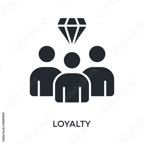 Loyalty Icon Glyph Style. Vector Illustration For Graphic Design