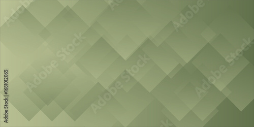 Abstract Geometric Green Background With Overlapping Transparent Squares