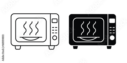 Oven stove icon set. vector illustration. cooker symbol