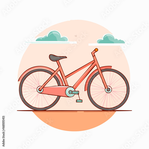 Minimalistisches Fahrrad, Flat-Design