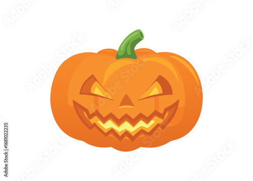 Scary Jack O Lantern Pumpkin on Transparent Background