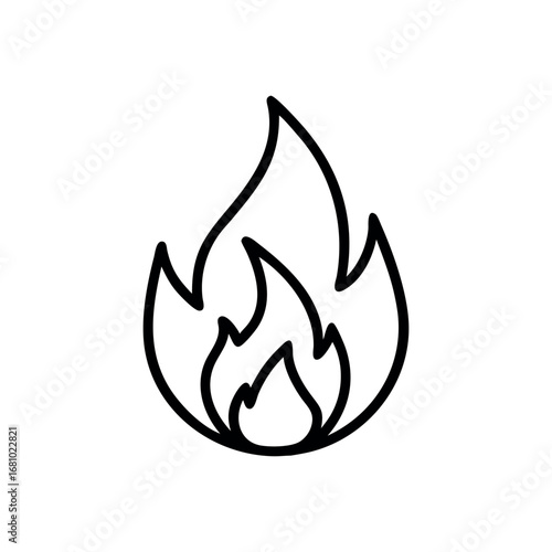 Simple line drawing of a flame symbol
