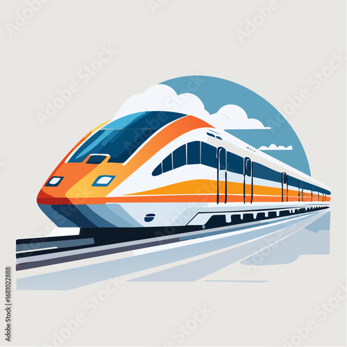 Modern High-Speed Train Illustration