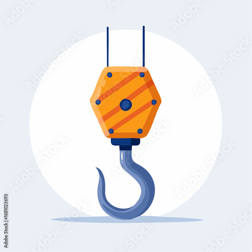 Orange And Blue Crane Hook Illustration