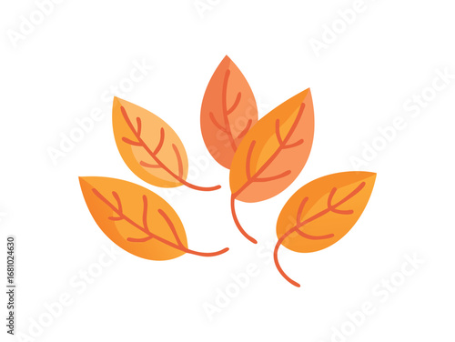 Autumn leaf cluster graphic on transparent background