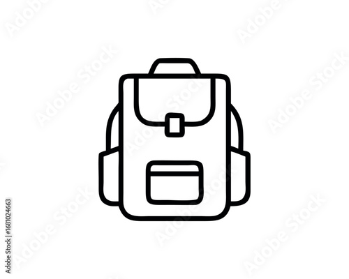 Outline of a backpack with side pockets and front pouch