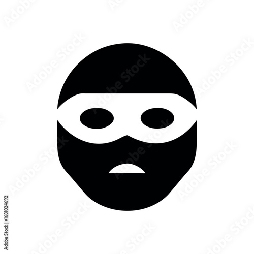 Criminal face mask icon on transparent background