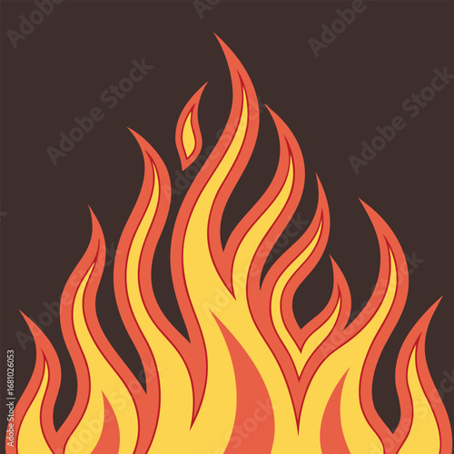 Stylized Fire Flames Pattern burning heat