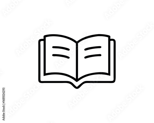 Open book with lines on transparent background