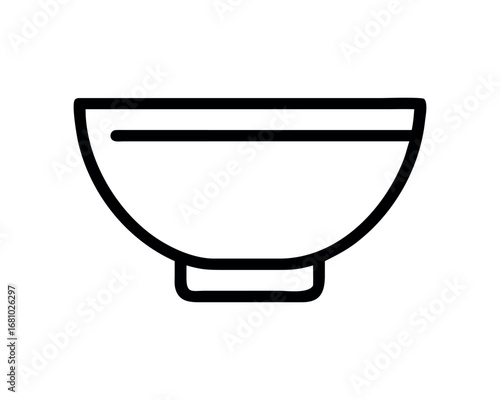 Simple outline of a bowl on a transparent file