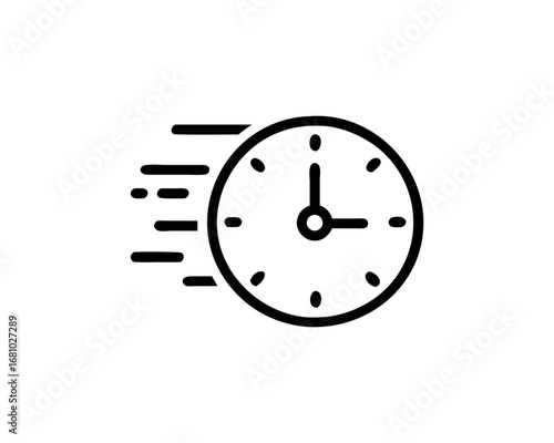 Abstract minimalist clock face with motion blur effect