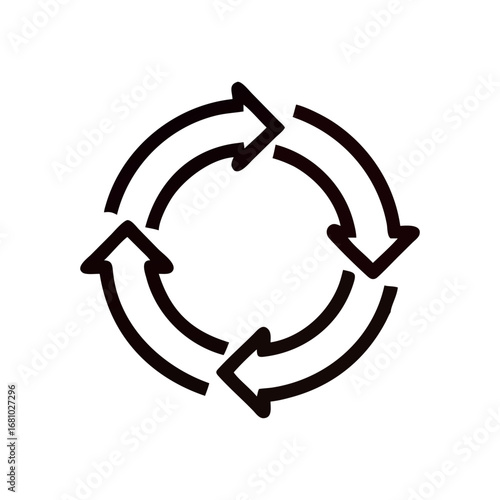Circular arrows graphic symbol for workflow and process