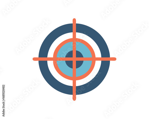 Circular target with crosshairs graphic on transparent background