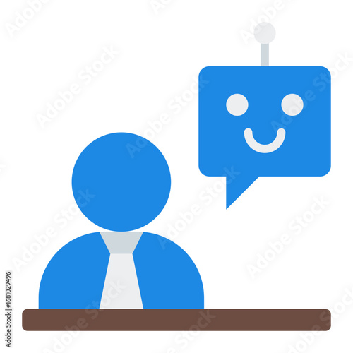 Conversation icon. AI discussion symbol. Virtual chat and customer service collection. Flat Icon