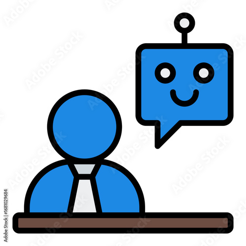 Conversation icon. AI discussion symbol. Virtual chat and customer service collection. Filled Line Icon