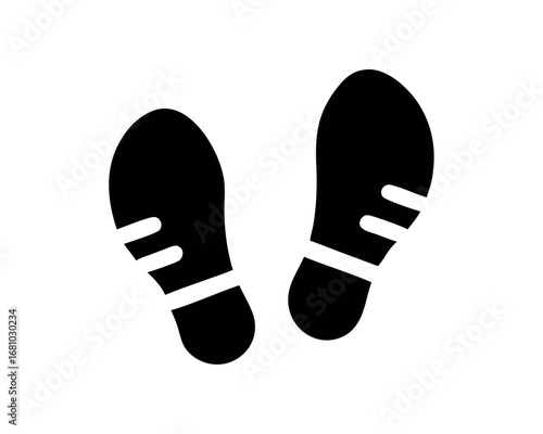 Footprints Symbol, Shoe Prints Icon on Transparent Background